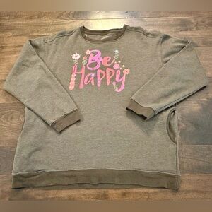 🌟 Natural Life Be Happy Graphic Sweatshirt